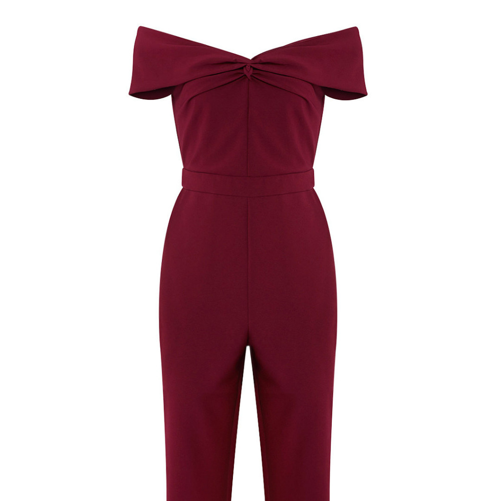 Adelyn Rae Karlie Woven Jumpsuit Size Small, Maroo